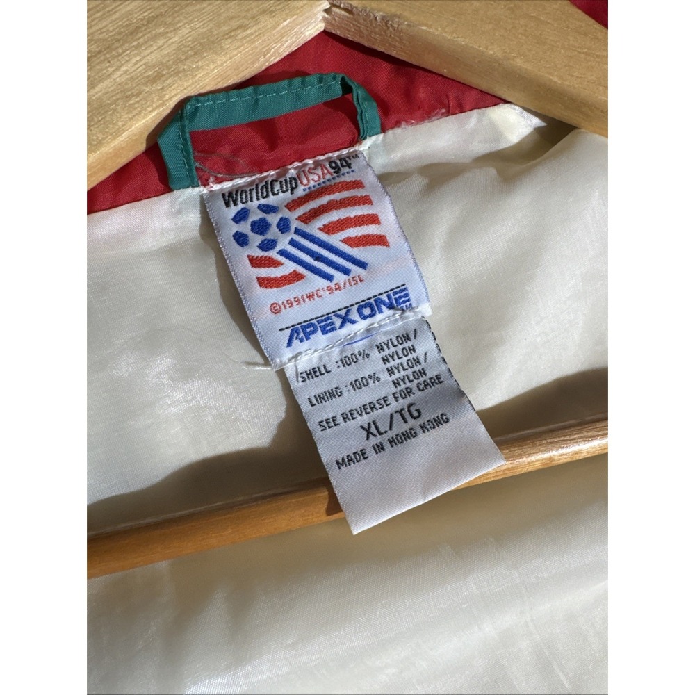 Vintage 1994 World Cup Italy Apex One Windbreaker Jacket Soccer 90s Size XL - Picture 14 of 14